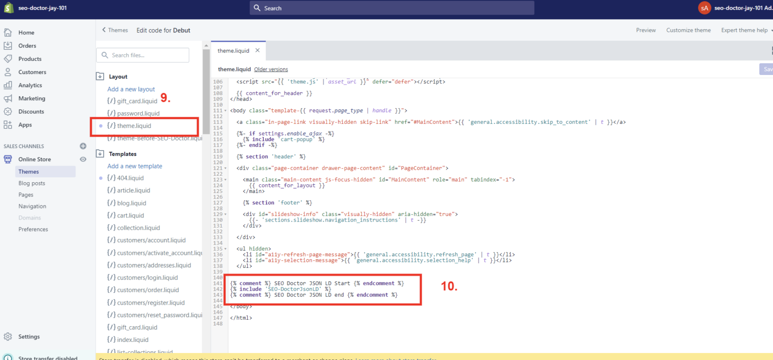 How to remove code by SEO Doctor from Shopify Theme? – SEO Doctor Support